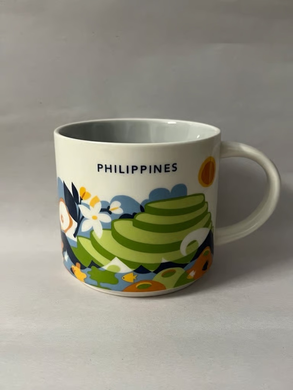 PHILIPPINES Green Illustrated Ceramic Mug - Scenic Travel Design